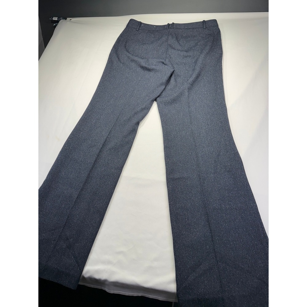 Ann Taylor 12 Tall Navy Blue Heathered Tweed Wide Leg Dress Pants Trousers